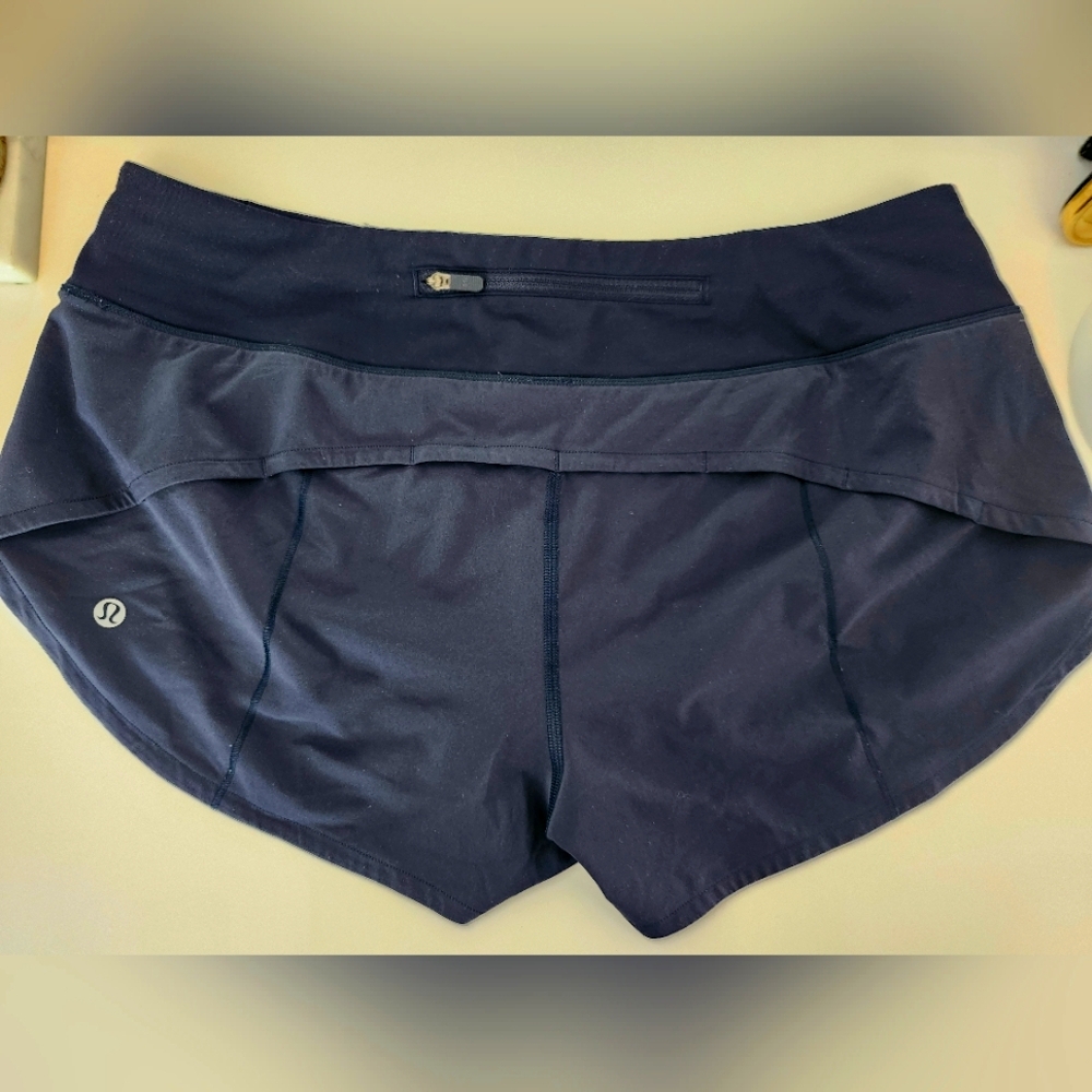 lululemon athletica Women's Dark Blue Athletic Lined Running Short Sz 8